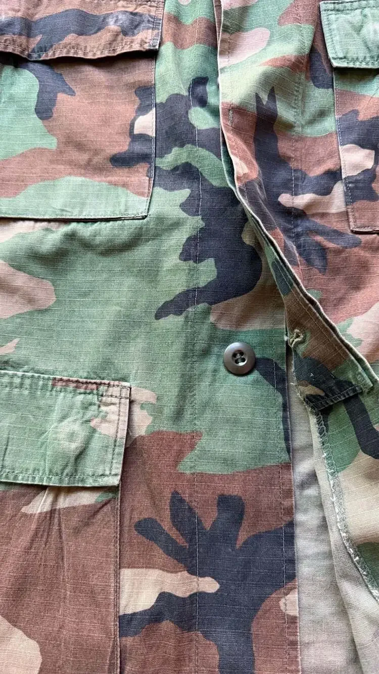 Vintage U.S. Army Woodland Camo BDU Combat Coat Jacket Small-Regular